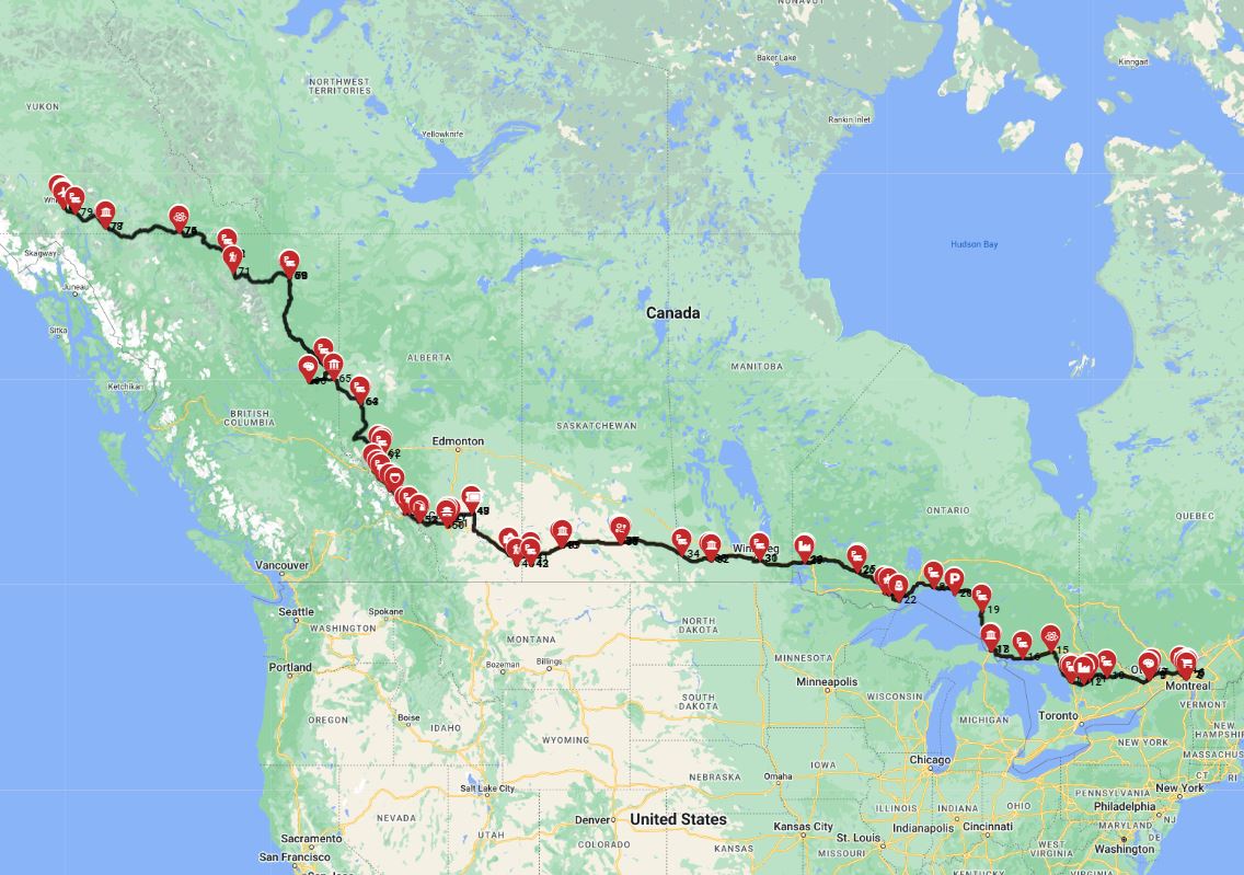 Canada RV trip from Halifax to Whitehorse rent motorhome